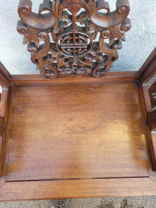 Paire De Fauteuils En Bois Sculpté, Chine, Fin XIXème Début XXème Siècle