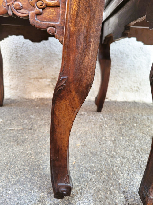 Paire De Fauteuils En Bois Sculpté, Chine, Fin XIXème Début XXème Siècle