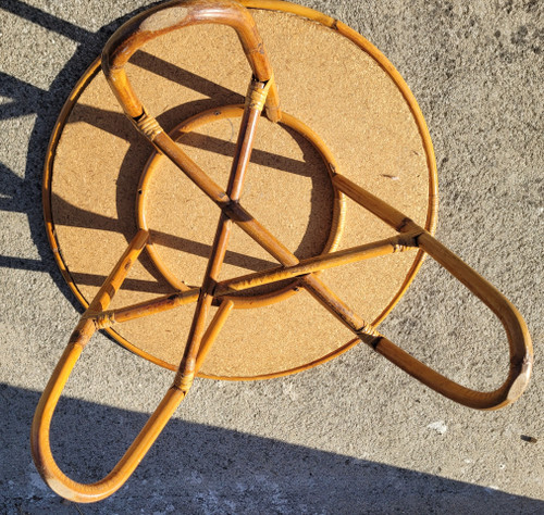 Table basse en bambou dans le gout de Louis Sognot vintage