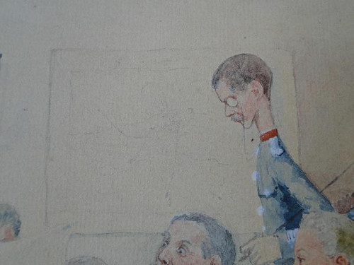 Aquarell auf Papierkarikatur von Gressot Colonel de Lignières 2. Jägerregiment