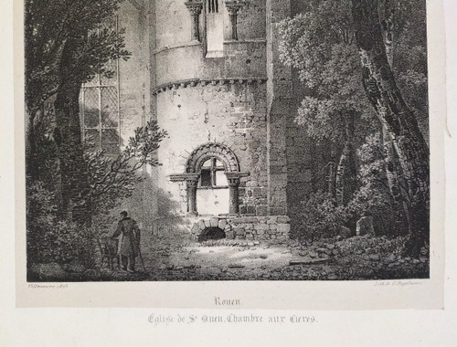 Rouen Lithographie Par Engrelmann 19ème