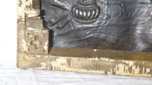 Cornice in pelle Scena religiosa gotica del XIX secolo
