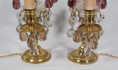 Coppia di girandole in bronzo dorato dell'epoca di Napoleone III