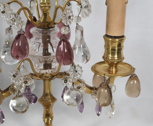 Coppia di girandole in bronzo dorato dell'epoca di Napoleone III