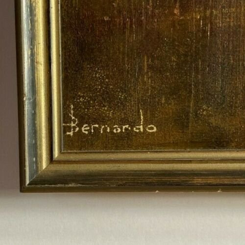 Huile sur carton par Bernardo composition abstraite 1950