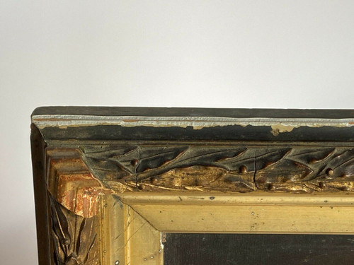 Öl auf Holz, Jungfrau Maria, italienisches Werk des 19. Jahrhunderts, goldener Rahmen