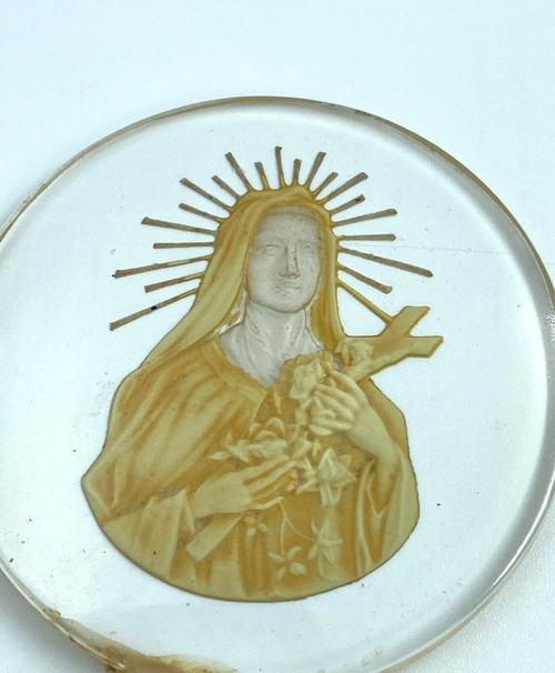 Intaglio sacro religioso in vetro di fine '800