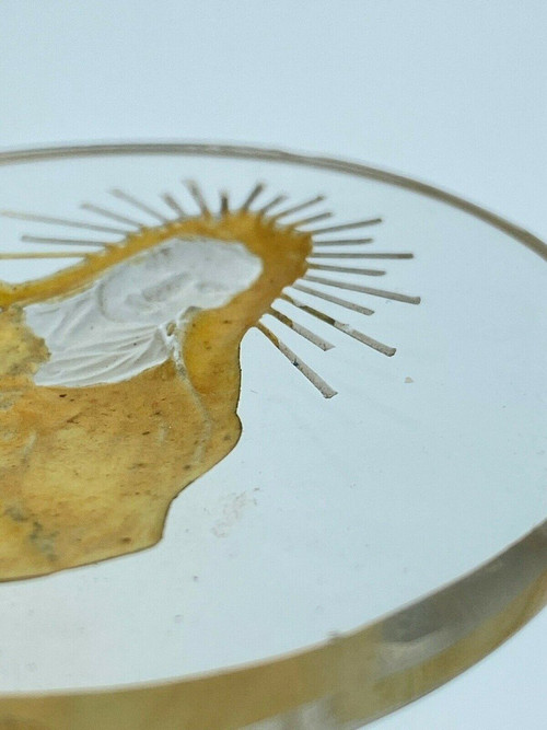 Intaglio sacro religioso in vetro di fine '800