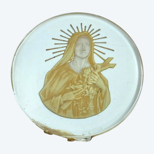 Intaglio sacro religioso in vetro di fine '800