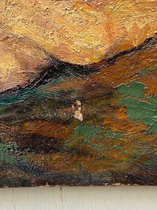 Öl auf Leinwand, Strandszene, 1930, Malerstaffelei