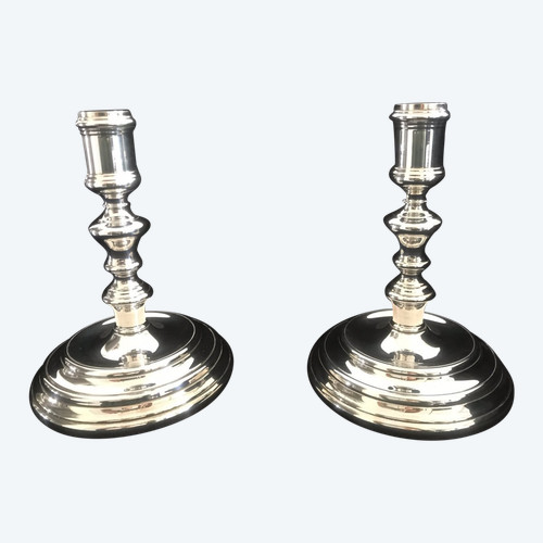 Paire De Bougeoir Christofle style Louis XIII
