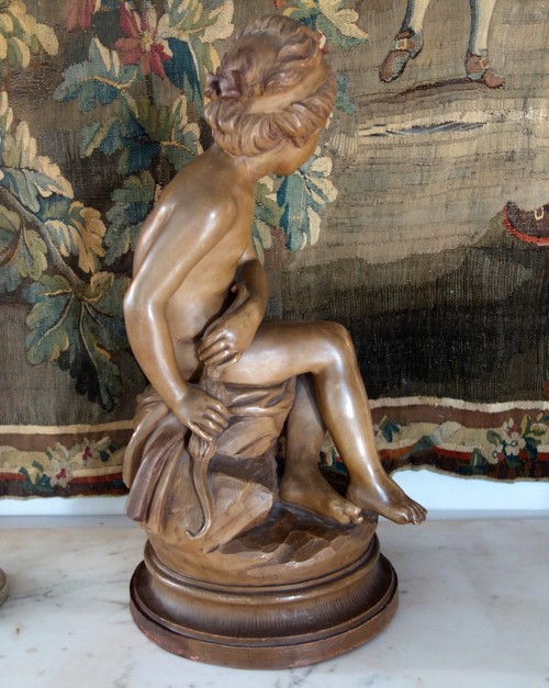 Important terracotta, Nymph after Falconet in the taste of the 18th century - 56cm
