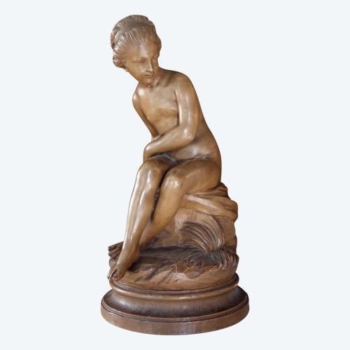 Important terracotta, Nymph after Falconet in the taste of the 18th century - 56cm