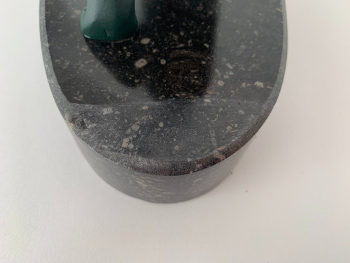 1930's Art Deco panther with green patina, regula marble base