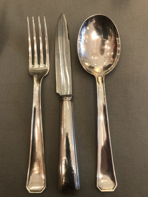 Ménagère Art déco en Argent Massif orfèvre Delheid