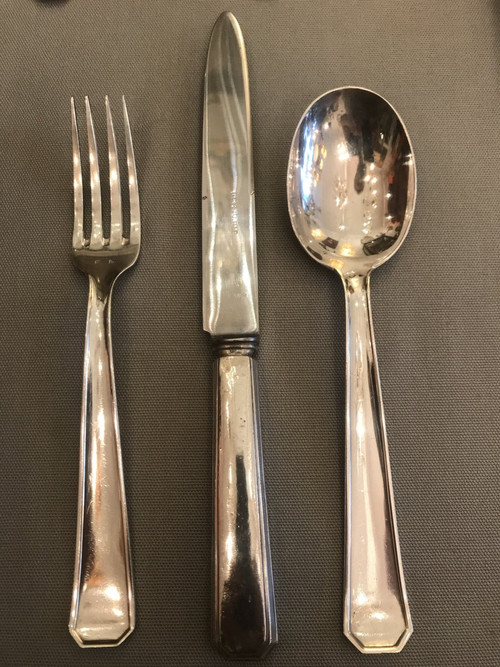 Ménagère Art déco en Argent Massif orfèvre Delheid