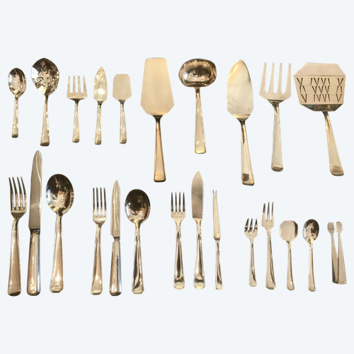 Ménagère Art déco en Argent Massif orfèvre Delheid
