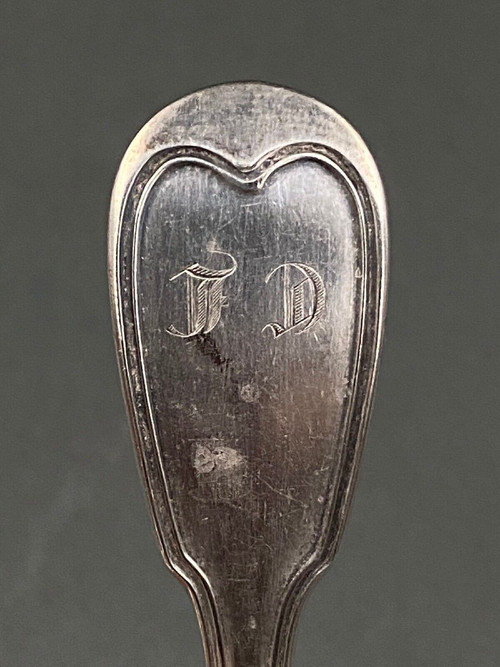 Cuillère à saupoudrer en argent XIXe poinçon Minerve orfèvre LL