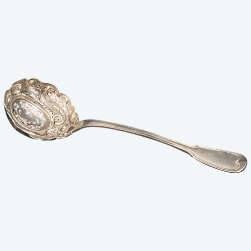 Cuillère à saupoudrer en argent XIXe poinçon Minerve orfèvre LL