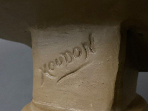 Da Jean-Antoine Houdon Busto in terracotta patinata di Louise Brongniart