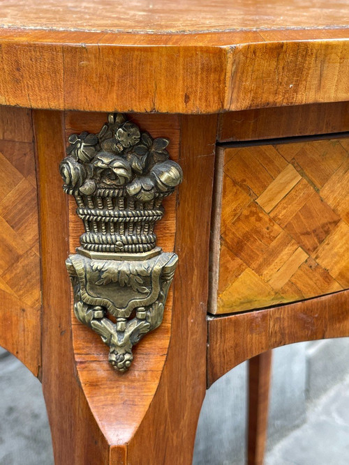  Bonheur Du Jour Stile Luigi XV In Parquet In Legno Di Frutto Del XIX Secolo
