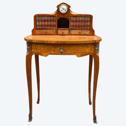  Bonheur Du Jour Stile Luigi XV In Parquet In Legno Di Frutto Del XIX Secolo