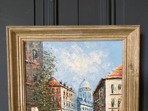 Öl Louis Anthony Burnett Paris Blick auf Montmartre Pariser Szene