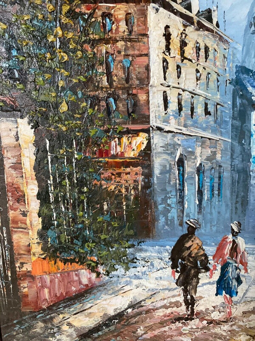 Öl Louis Anthony Burnett Paris Blick auf Montmartre Pariser Szene