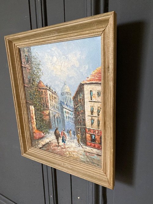 Öl Louis Anthony Burnett Paris Blick auf Montmartre Pariser Szene
