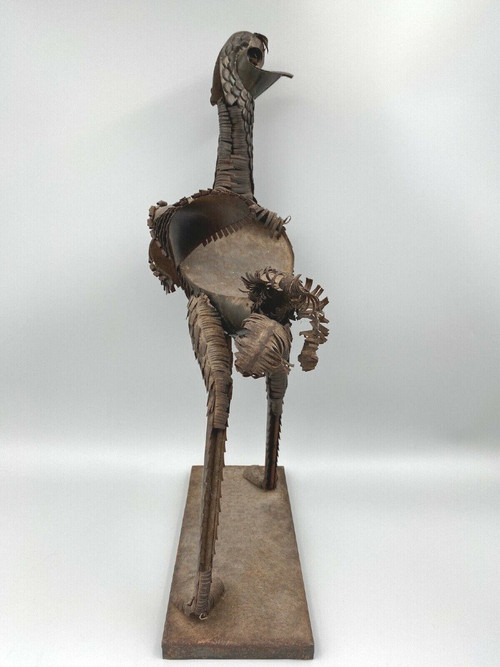 Sculpture Longues Pattes by Léon Masson metal rooster 1970