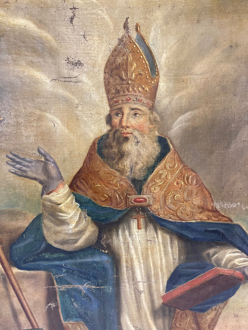Großes religiöses Gemälde der Kirche Saint Éloi aus dem 18. Jahrhundert