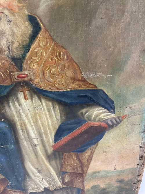 Großes religiöses Gemälde der Kirche Saint Éloi aus dem 18. Jahrhundert