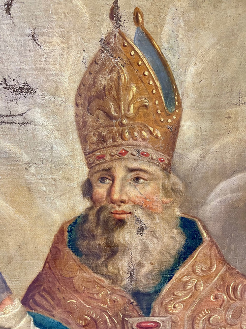 Großes religiöses Gemälde der Kirche Saint Éloi aus dem 18. Jahrhundert