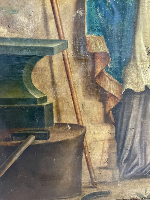 Großes religiöses Gemälde der Kirche Saint Éloi aus dem 18. Jahrhundert