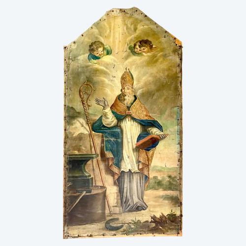 Großes religiöses Gemälde der Kirche Saint Éloi aus dem 18. Jahrhundert