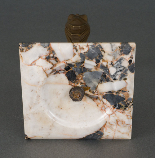 Mascotte La Gloire di H. Molins 1930 patina marrone base in marmo bronzo