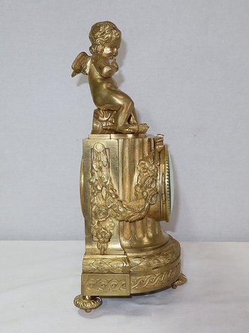 Gilded bronze clock, Louis XVI style, Napoleon III period - Mid 19th century