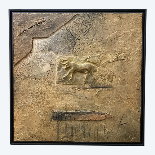 Composizione animale moderna ad olio di Robin 1993