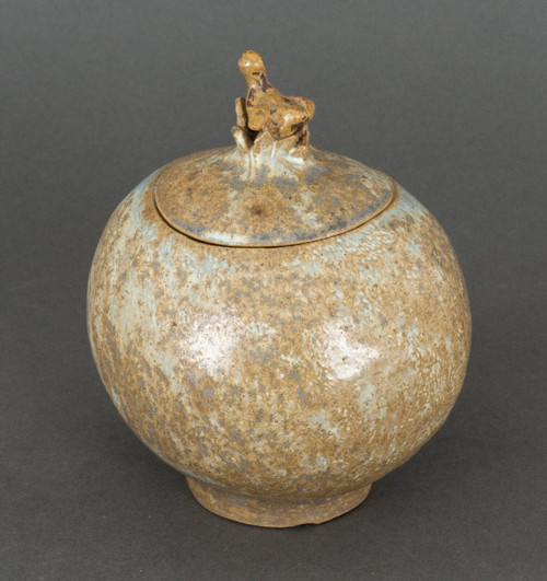 Bonbonnière pot couvert Bode Willumsen grès forme d'œuf nid d'oiseau