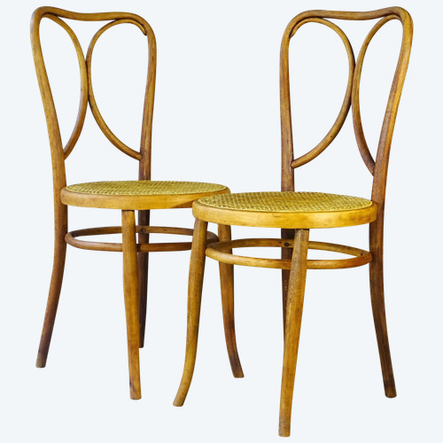 Set of 2 KOHN N°240 caned chairs No Thonet- Ca.1910