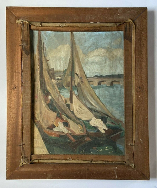Öl auf Leinwand von Martin Dobuin 1941 Kircheninneres Double Face