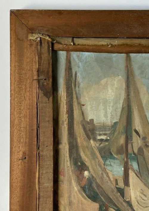 Öl auf Leinwand von Martin Dobuin 1941 Kircheninneres Double Face