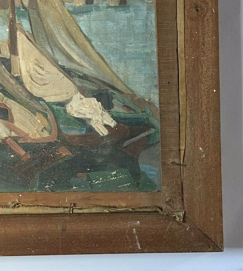 Öl auf Leinwand von Martin Dobuin 1941 Kircheninneres Double Face