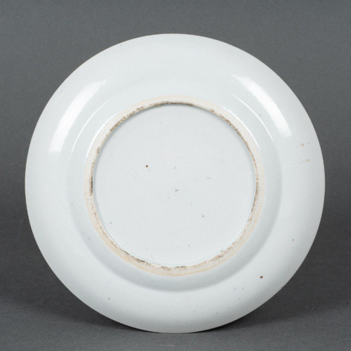 19th century Canton porcelain plate with floral and butterfly design