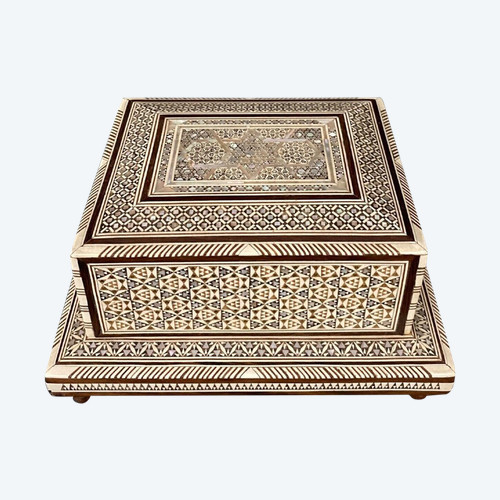 Orientalische Zigarettendose aus Perlmuttintarsien Musikbox XX.