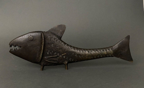 Bronzeskulptur Japan, die einen Karpfen darstellt Fisch XX.