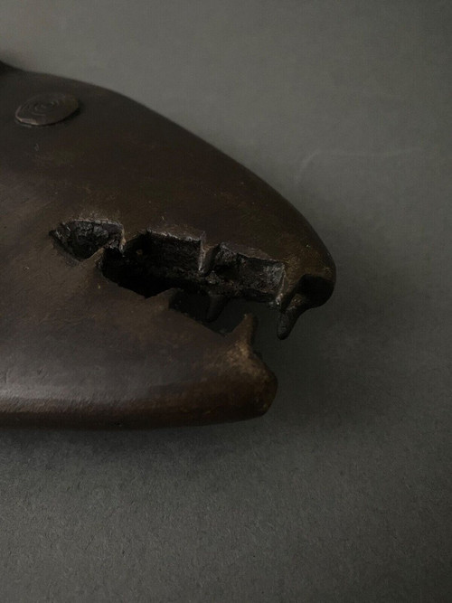 Bronzeskulptur Japan, die einen Karpfen darstellt Fisch XX.
