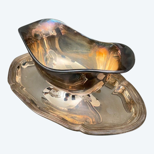 Christofle France silver-plated sauce boat, Gallia collection 20th century