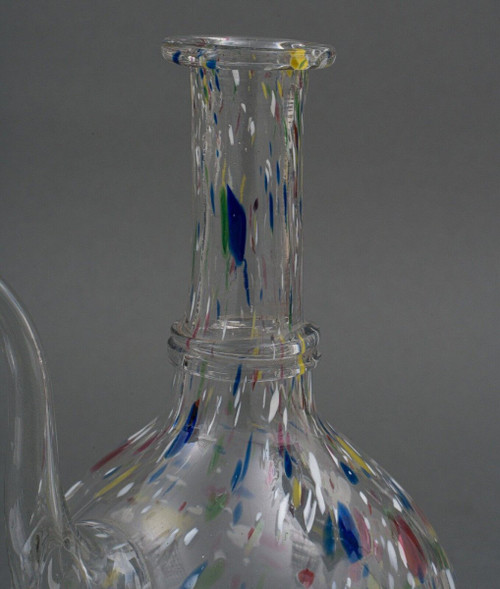 18th century blown glass decanter Color inlays Shower base