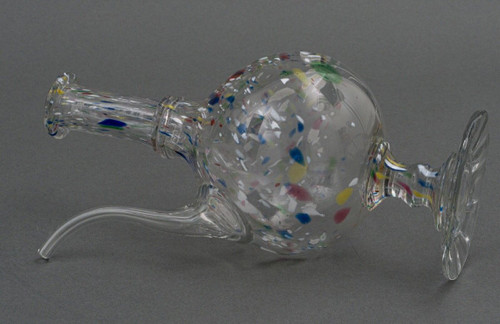 18th century blown glass decanter Color inlays Shower base